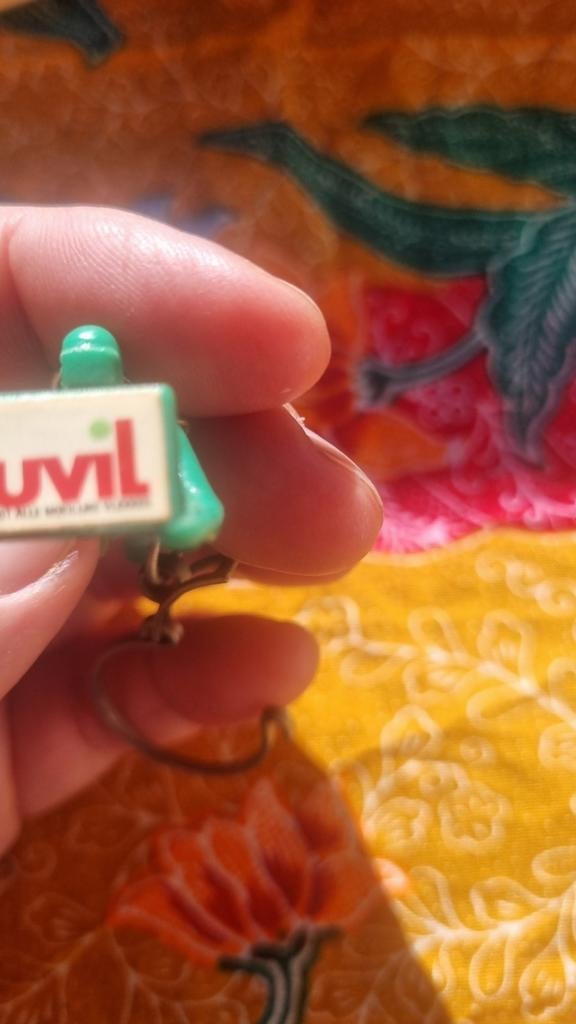 Vintage Luvil Sleutelhanger Groen Man Figuur, Verzamelen, Ophalen of Verzenden, Gebruikt