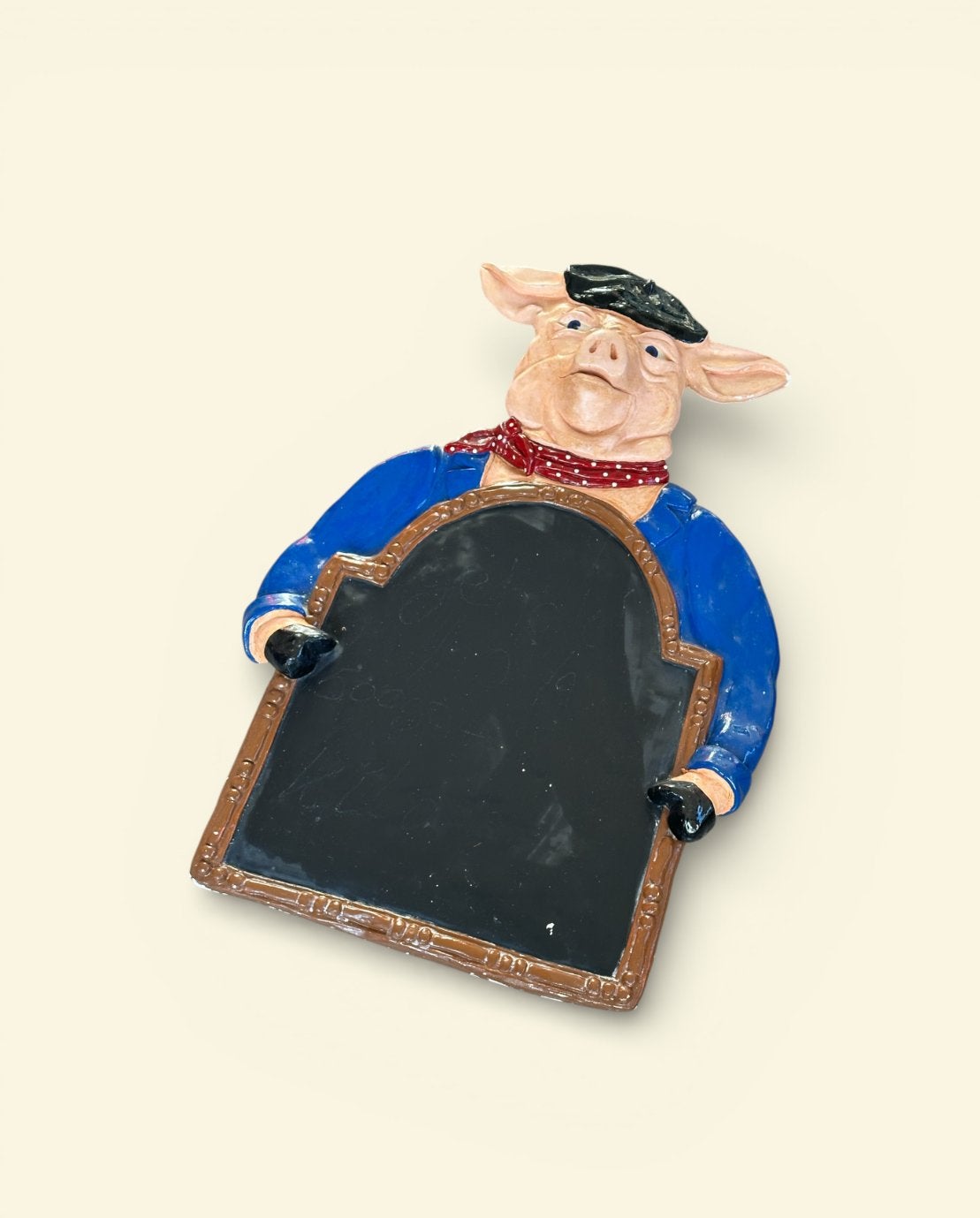 Vintage Slagers Reclame Bord - Varken met Schoolbord, Ophalen of Verzenden