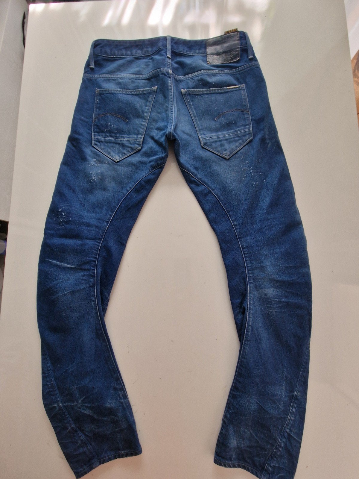 G STAR RAW ARC 3d SLIM DESTROY JEANS SIZE 32/32, G-Star Raw, Blauw, W32 (confectie 46) of kleiner, Ophalen of Verzenden