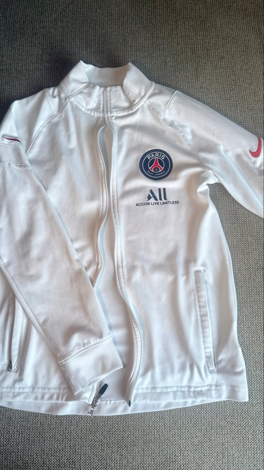 Nike PSG Trainingsjack - Wit - Maat 152/158, Ophalen of Verzenden, Zo goed als nieuw