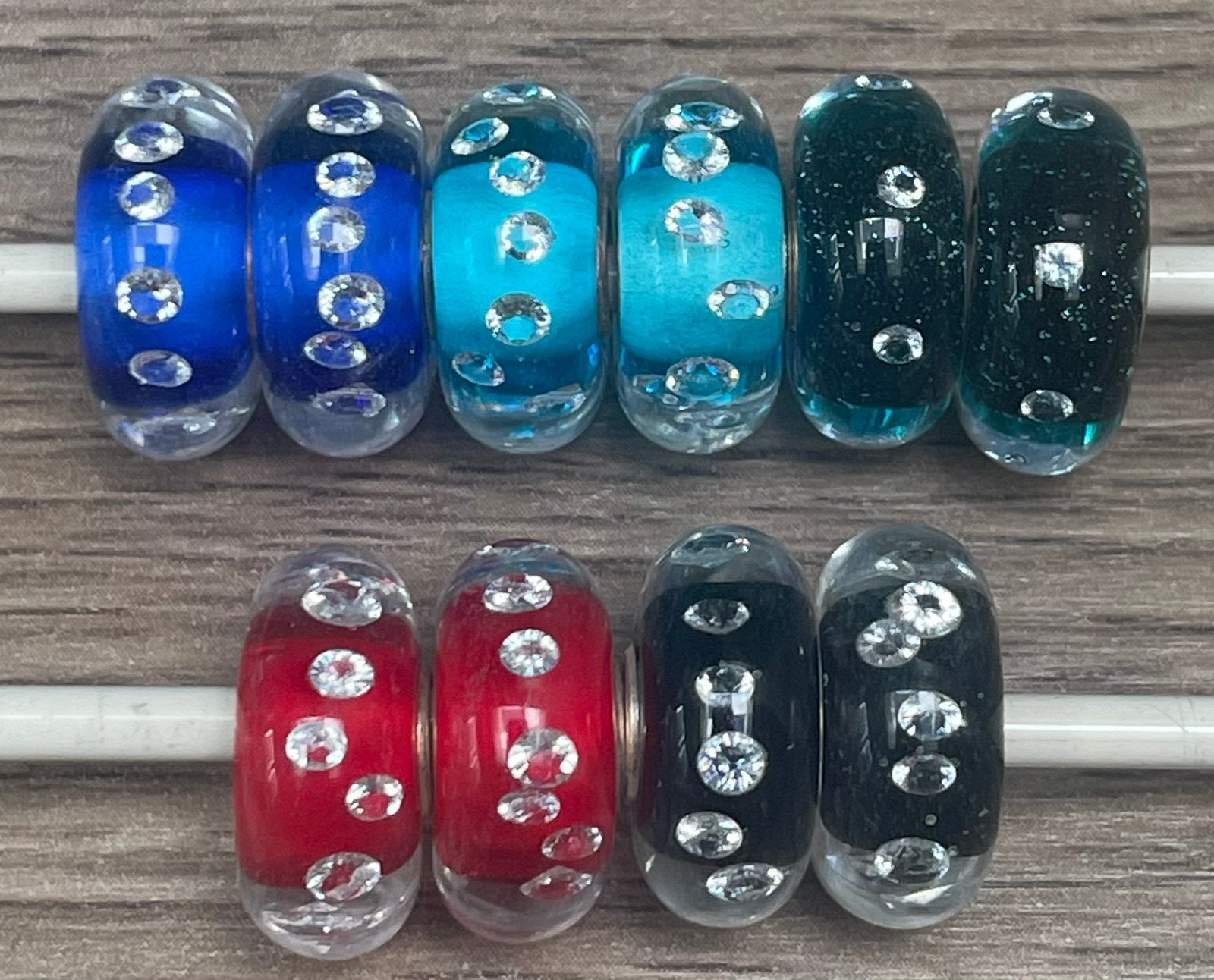 Nieuwe Murano glas bedeltjes “Diamond Look”, Sieraden, Tassen en Uiterlijk, Bedels, Nieuw, 4 bedels of meer, Zilver, Ophalen
