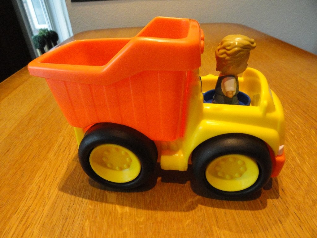 Luxe Dump Truck Fisher Price z.g.a.n., Ophalen, Zo goed als nieuw, Auto of Voertuig, Met geluid