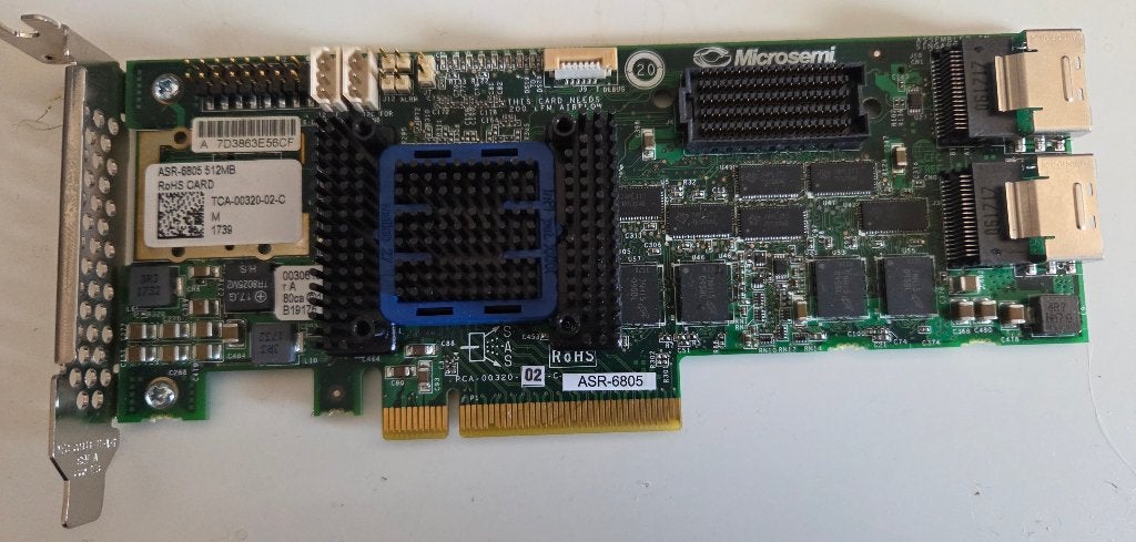 PCIe RAID Controller Adaptec ASR-6805, Computers en Software, Harde schijven, Intern, SAS, Server, SSD