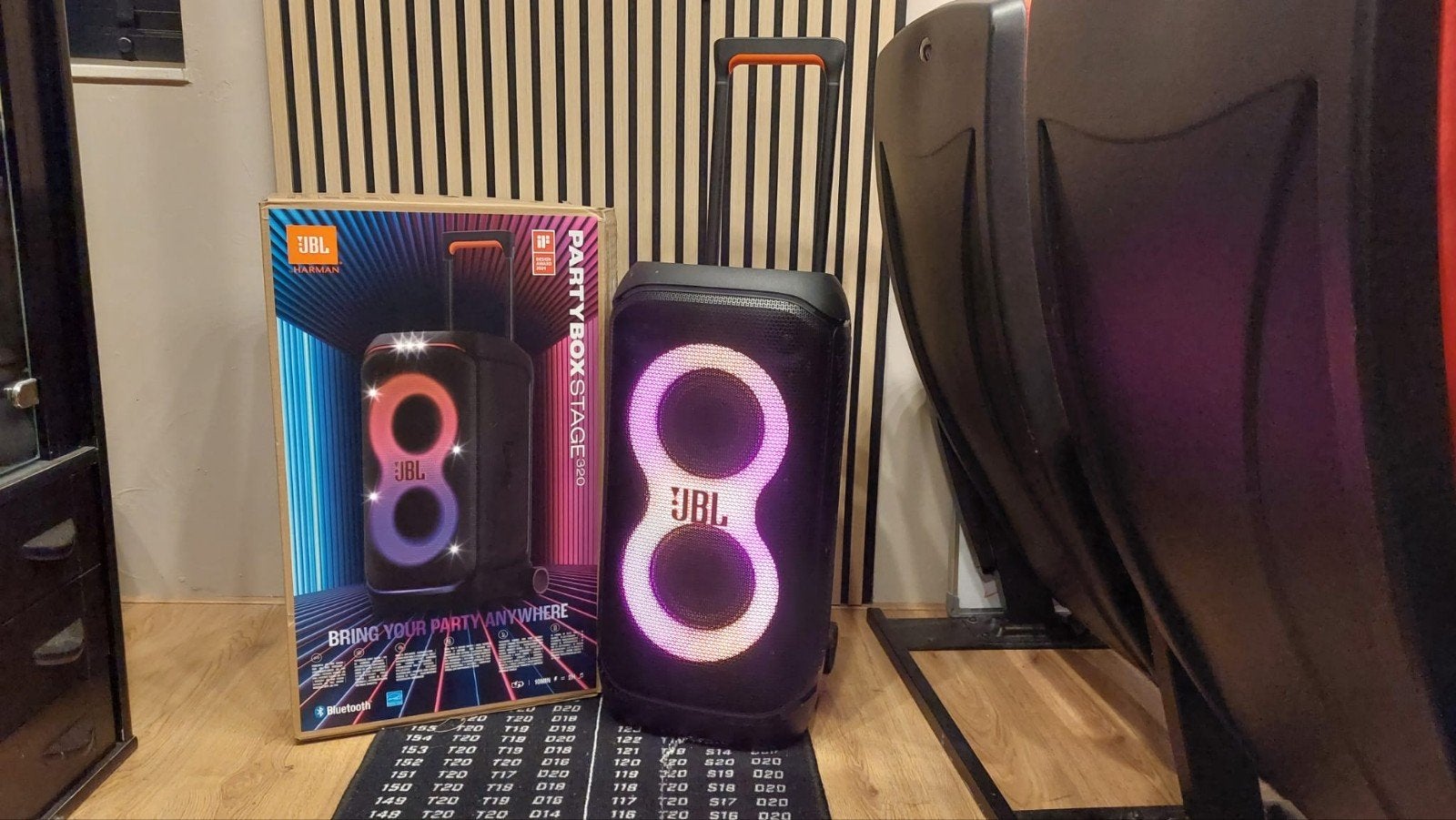 jbl partybox stage 320, JBL, Zo goed als nieuw, Center speaker, Bluetooth