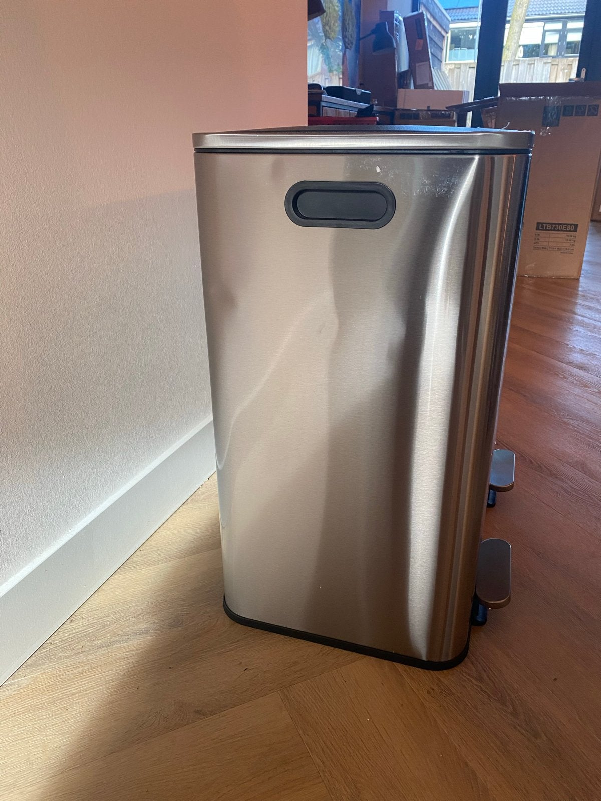 Songmics prullenbak 2x40 Lmet pedaal - RVS, Ophalen, Met pedaal, 40 liter of meer, Zo goed als nieuw