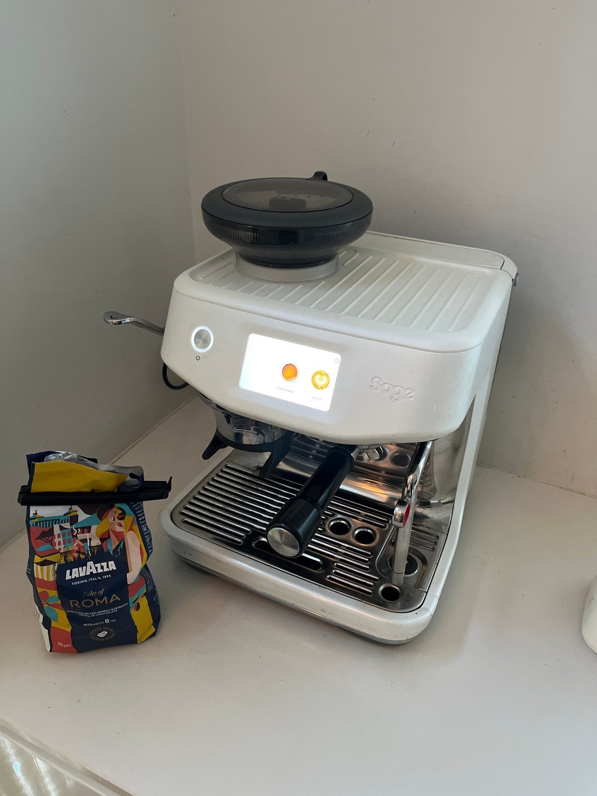 Sage Barista Touch impress sea salt, Ophalen, Afneembaar waterreservoir, Espresso apparaat, Koffiebonen