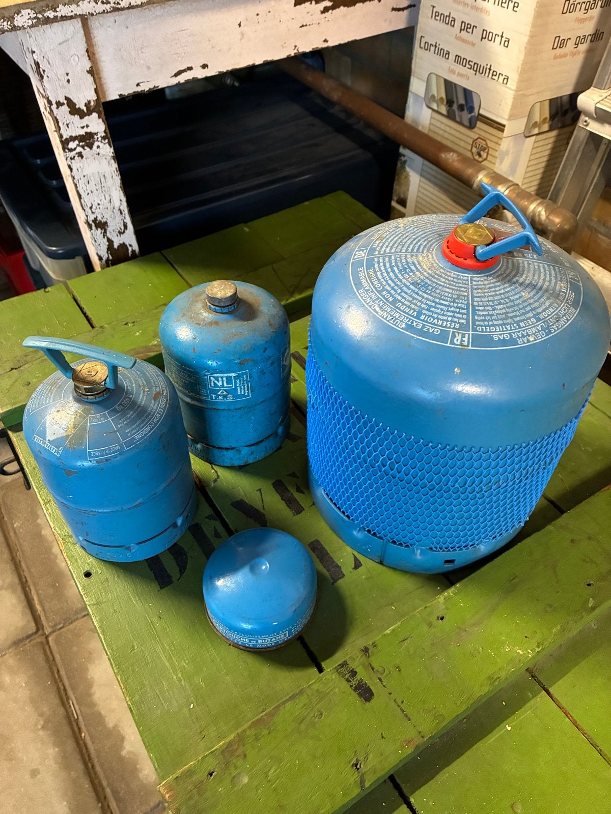 Campingaz gasflessen (grote fles nog gas), Ophalen, Gebruikt
