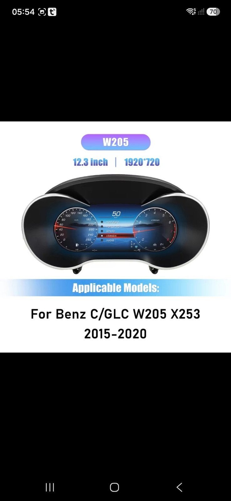 12.3-inch Digitaal Dashboard Mercedes C/GLC W205/W253, Ophalen of Verzenden, Gebruikt, Mercedes-Benz