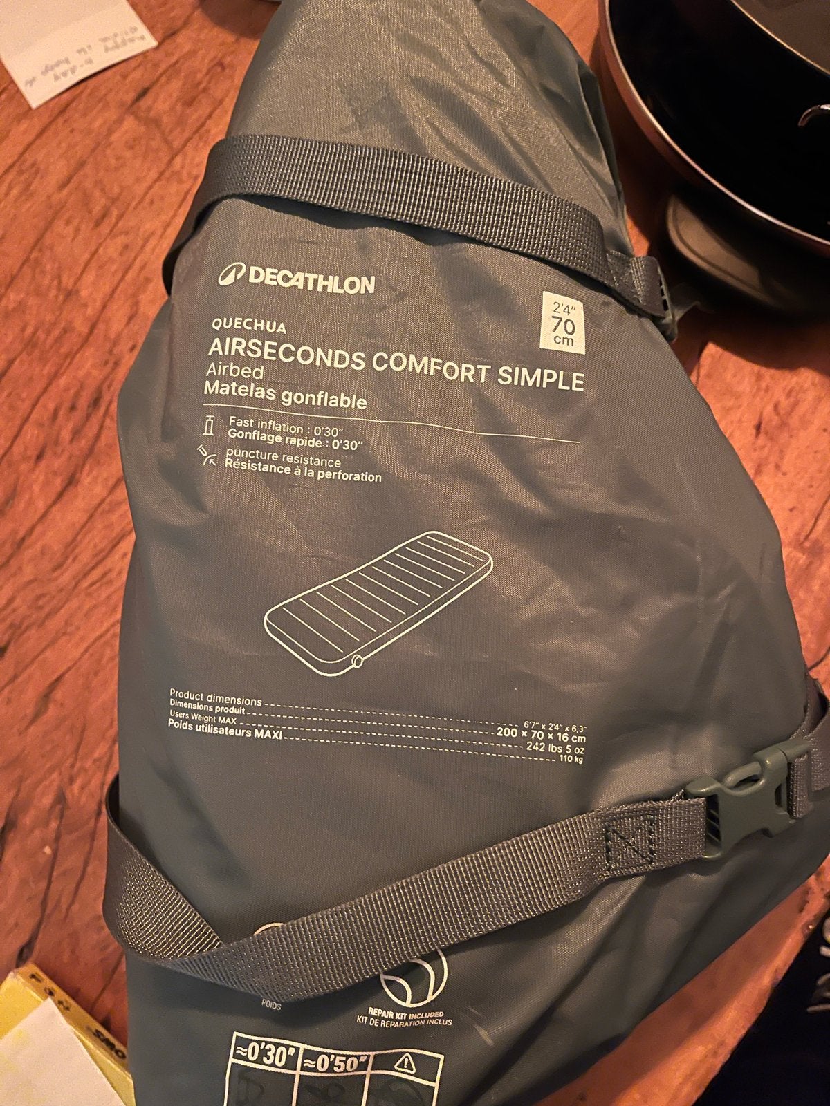 Decathlon Quechua Air Seconds Comfort Luchtbed 200x70cm, Ophalen, Zo goed als nieuw, 1-persoons