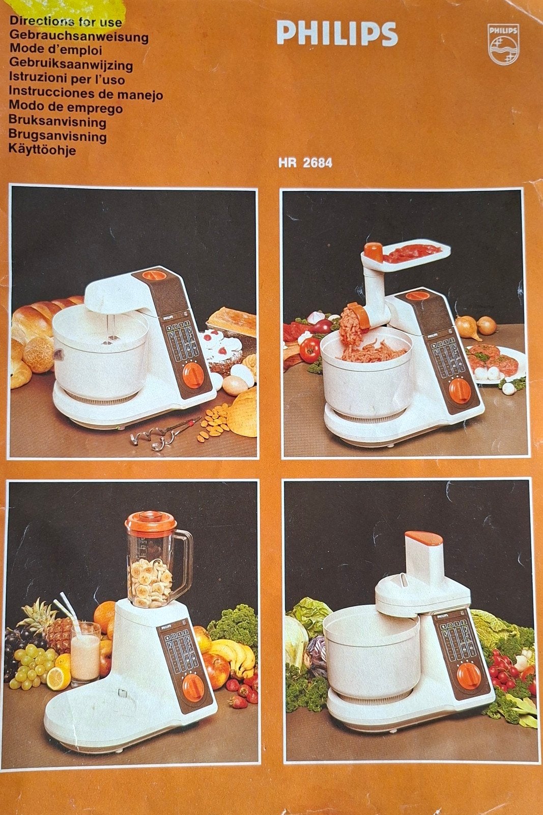 Philips HR 2970/C Keukenmachine met diverse accessoires, Ophalen of Verzenden, Gebruikt