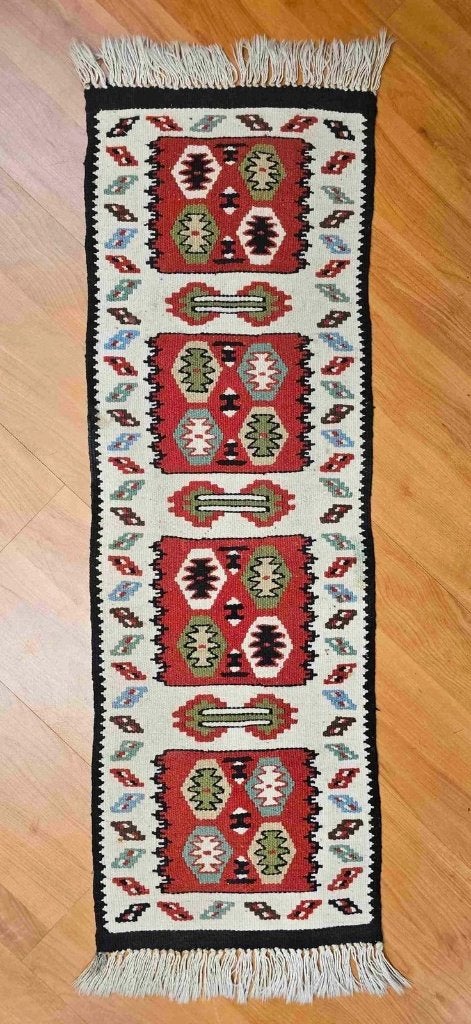 Kleurrijke Kelim Loper 87/29 cm