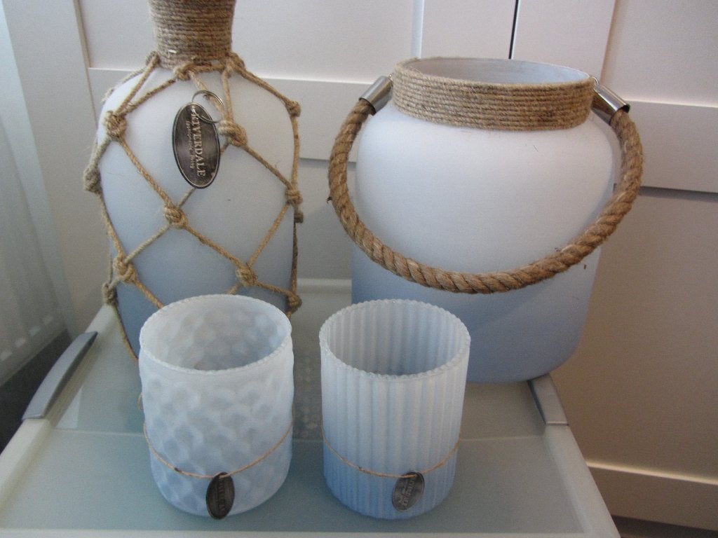 Riverdale vazen en windlichten., 28 cm, Geschikt voor buiten, Blauw, Ophalen of Verzenden