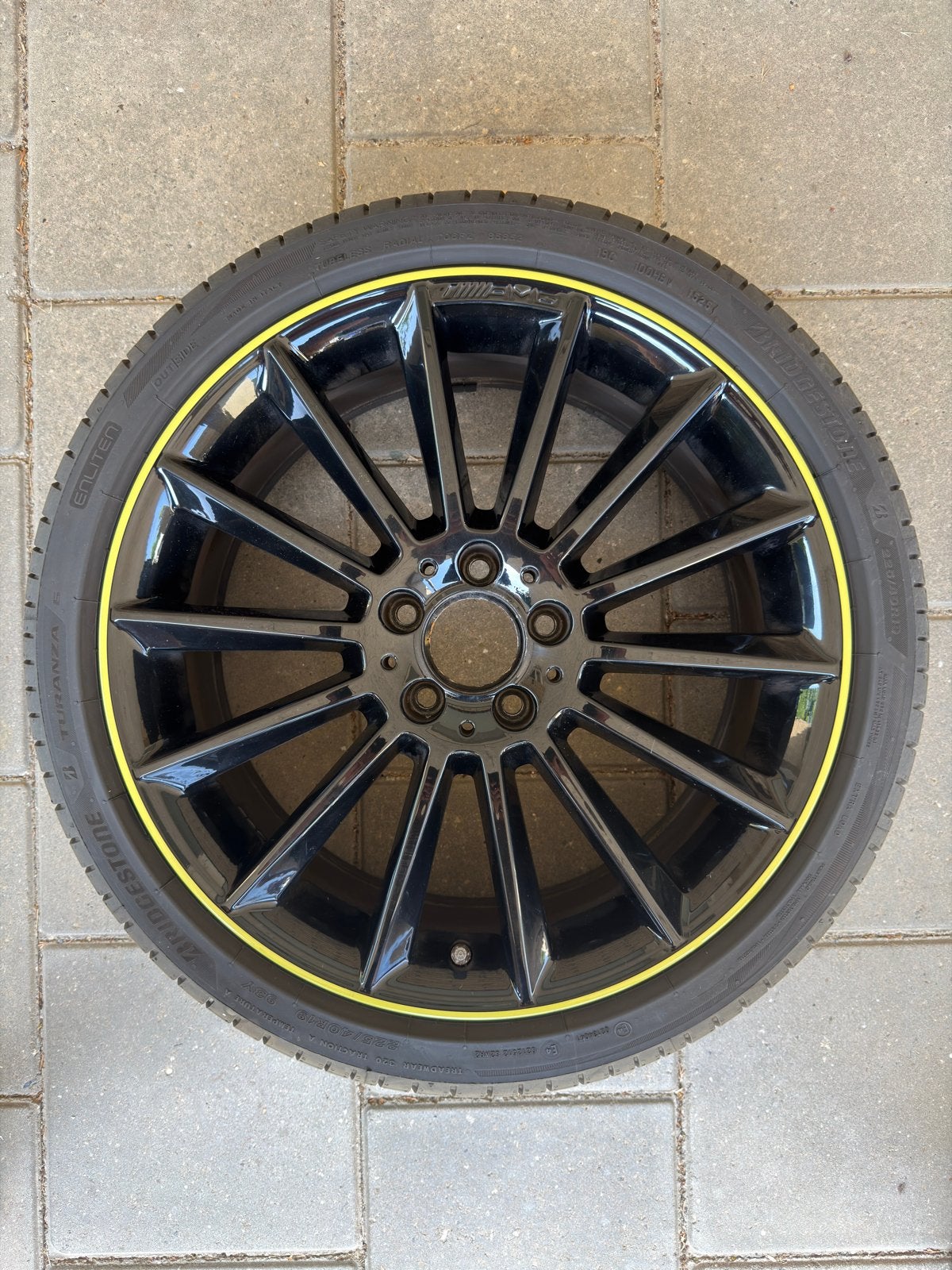 Mercedes AMG edition 1 velgen Bridgestone Turanza 225/40R19, Auto-onderdelen, Banden en Velgen, Gebruikt, Banden en Velgen, Personenwagen