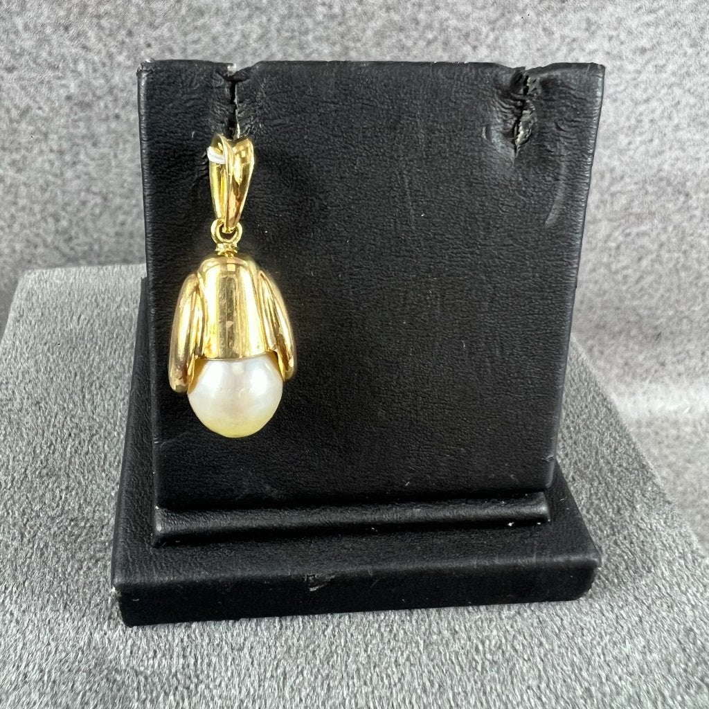Gouden Hanger | 10k | 4,8g | parel natuurlijk | 390811, Gebruikt, Overige voorstellingen, Ophalen of Verzenden, Goud