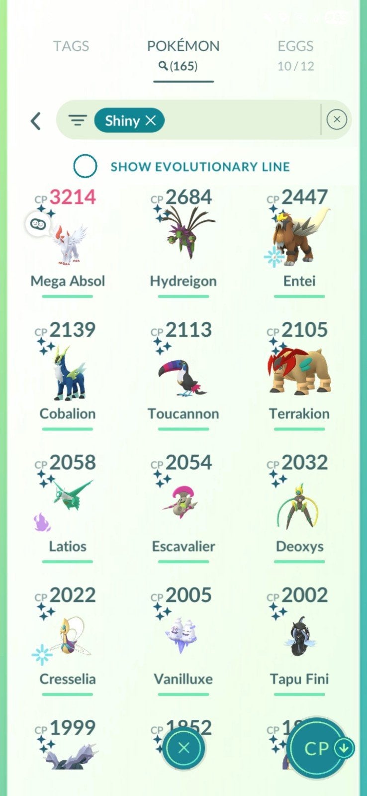 Pokémon GO – 165 Shinies + shiny Bg Virizion, 1 speler, Ophalen of Verzenden, Nieuw, Vanaf 3 jaar