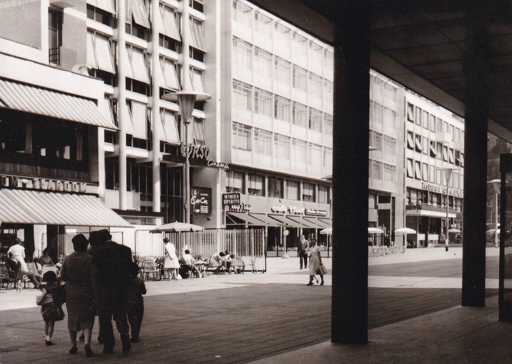 738F Rotterdam Stadhuisplein, Ruteck's, Corso bioscoop, Ophalen of Verzenden, 1960 tot 1980, Ongelopen, Zuid-Holland