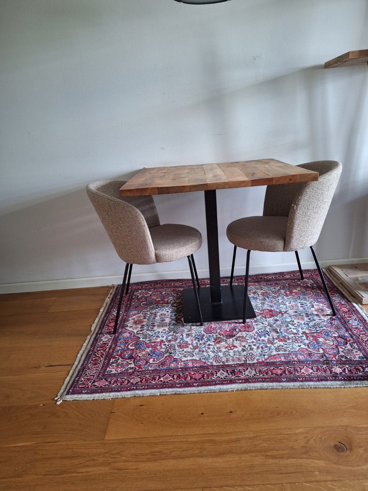 Bistro 2 persoons  eetset, Ophalen, 50 tot 100 cm, 50 tot 100 cm, Zo goed als nieuw