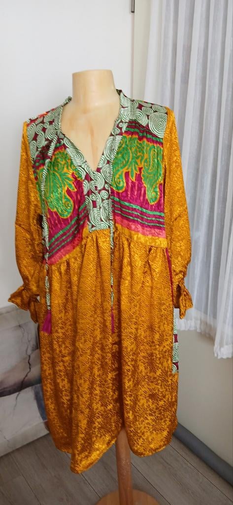 Mooie fleurige tuniek jurk/mt M. 80%seide, Kleding | Dames, Maat 38/40 (M), Overige kleuren, Verzenden, Nieuw