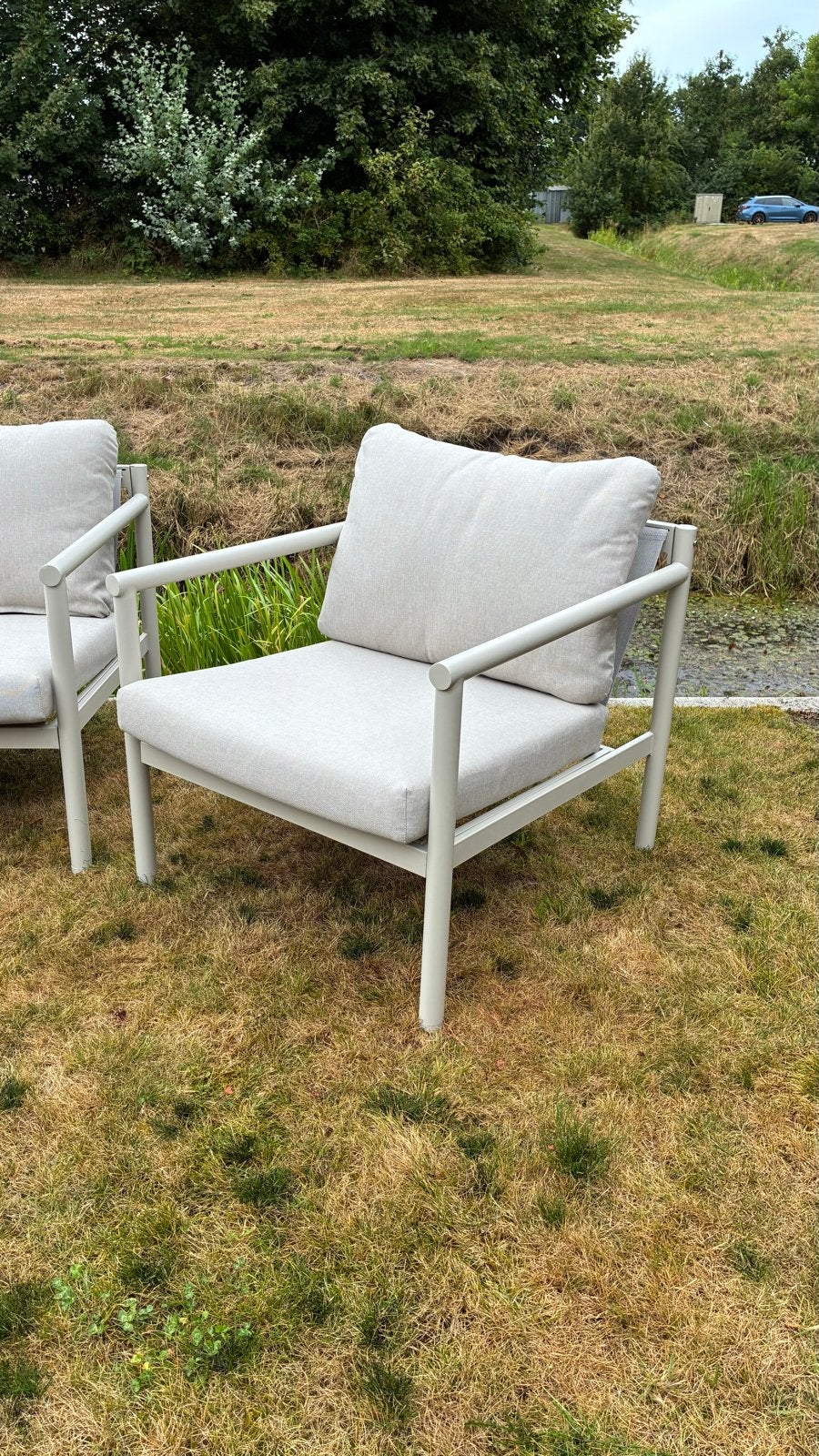 Loungeset tuinset 5-delig, Tuin en Terras, Ophalen, 5 zitplaatsen, Aluminium, Zo goed als nieuw