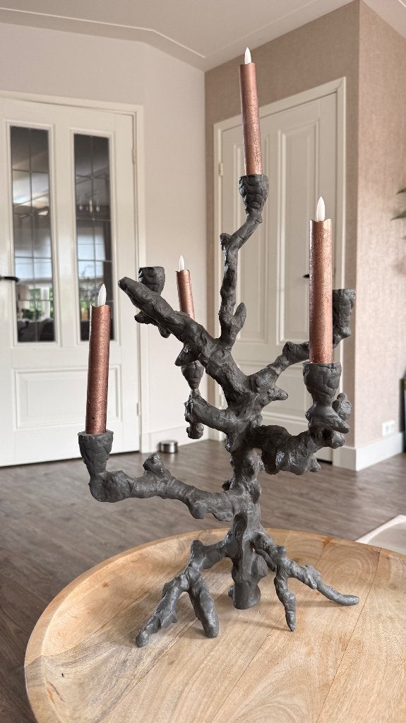 Kandelaar POLSPOTTEN Apple Tree Graphite, Huis en Inrichting, Woonaccessoires | Kandelaars en Kaarsen, Ophalen, Overige materialen