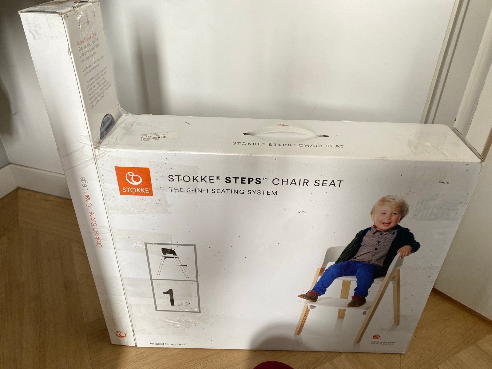 Stokke Steps Kinderstoel - Nieuw in Doos (Zwart Eiken), Ophalen of Verzenden, Nieuw, Meegroeistoel, Aanschuifbaar