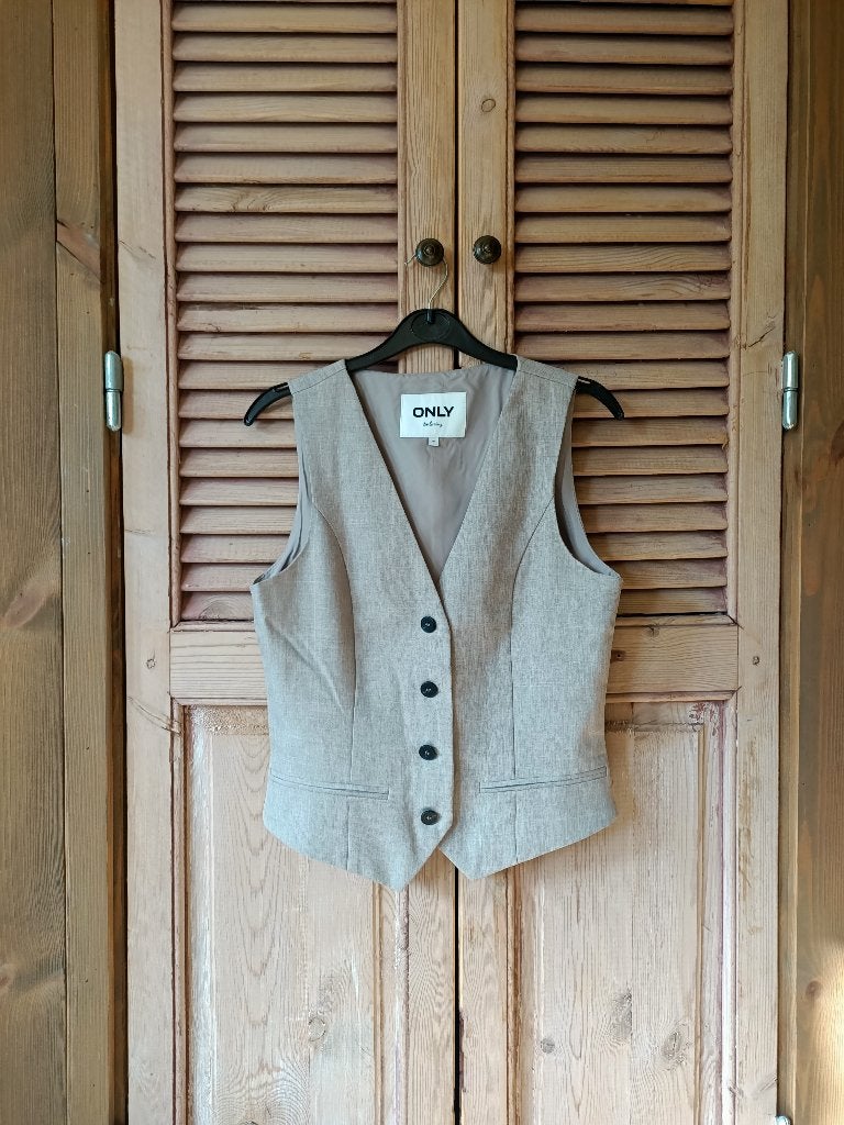 dames gilet mt s, Only, Only, Beige, Ophalen of Verzenden, Zo goed als nieuw