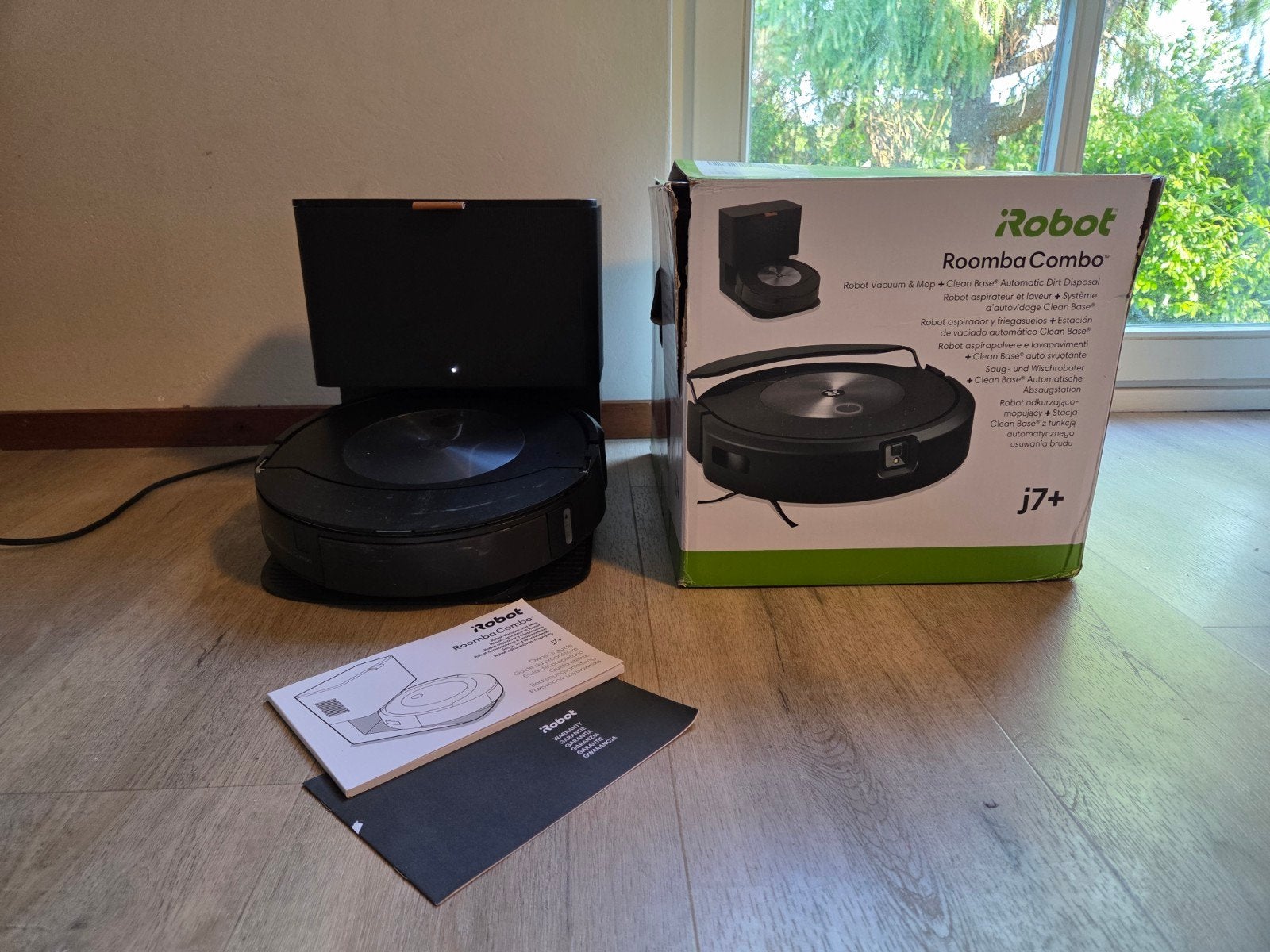 Roomba j7+ combo robot stofzuiger en dweil en laadstation., Stille werking, Gebruikt, IRobot, Ophalen of Verzenden
