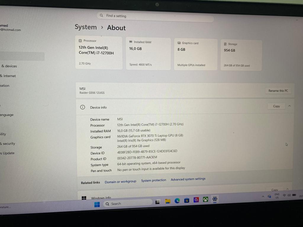 Msi Raider GE66 12UGS-017NL, Met videokaart, Ophalen of Verzenden, Zo goed als nieuw, Gaming