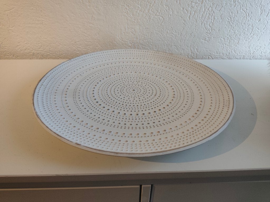 Decoratiebord stip reliëf - 50 cm, Ophalen of Verzenden, Gebruikt, Rond, Hout