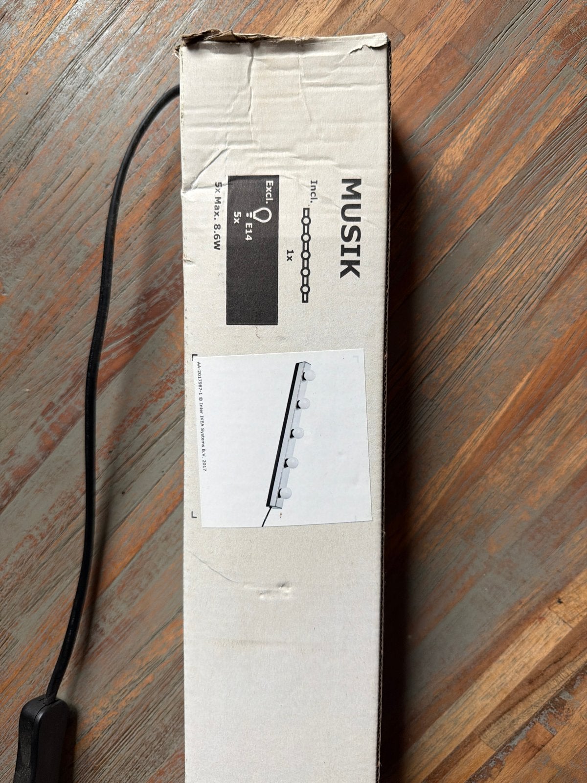IKEA MUSIK wandlamp/spiegelverlichting, 5 spots, E14, Overige lichtbronnen, Nieuw, Ophalen of Verzenden, Metaal