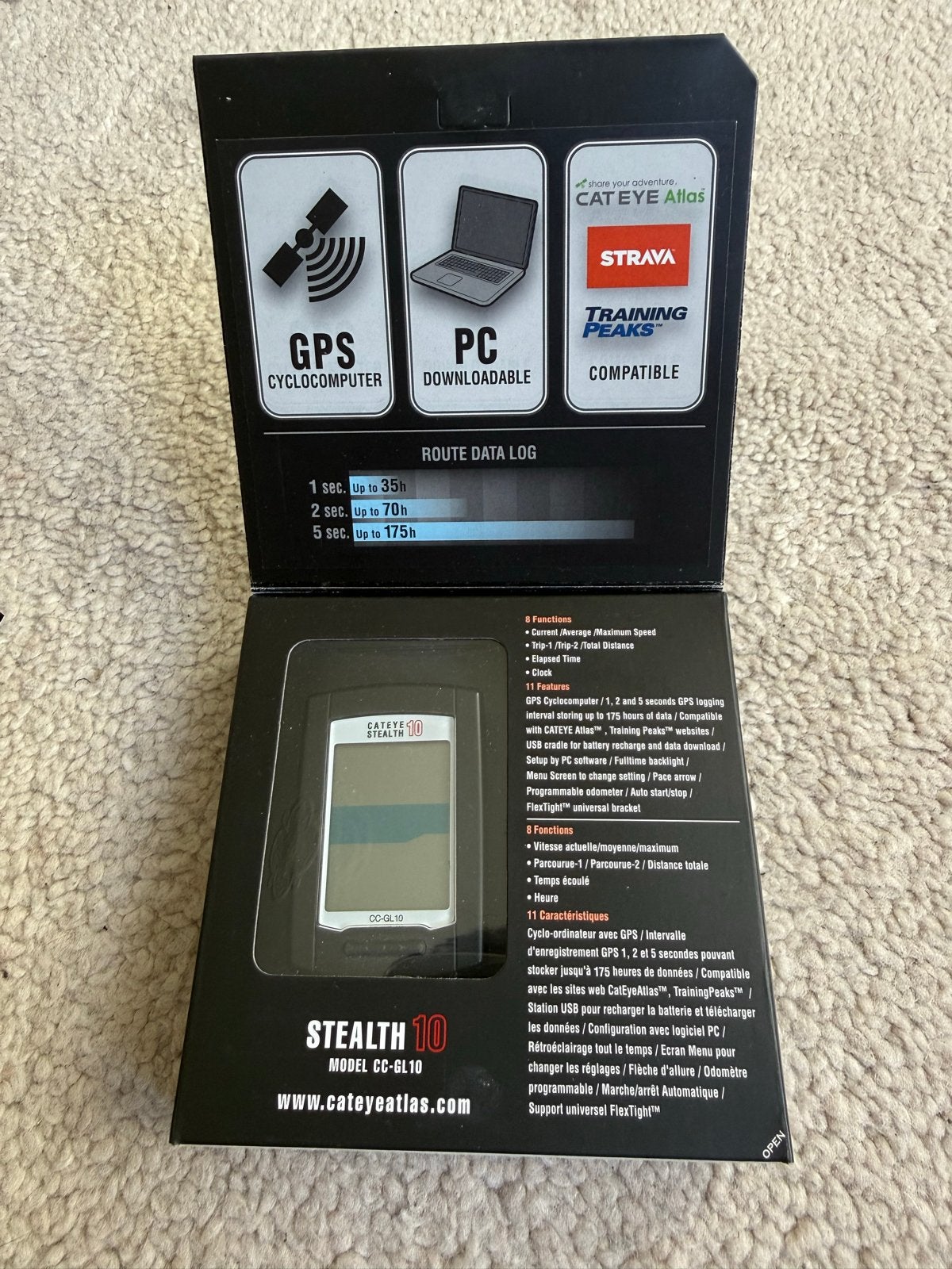 Cateye Stealth 10 GPS Fietscomputer - CC-GL10, Fietsen en Brommers, Ophalen of Verzenden, GPS, Zo goed als nieuw