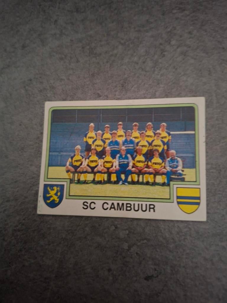 Panini sticker Voetbal 86. Teamfoto SC Cambuur., Verzenden, Zo goed als nieuw, Sticker