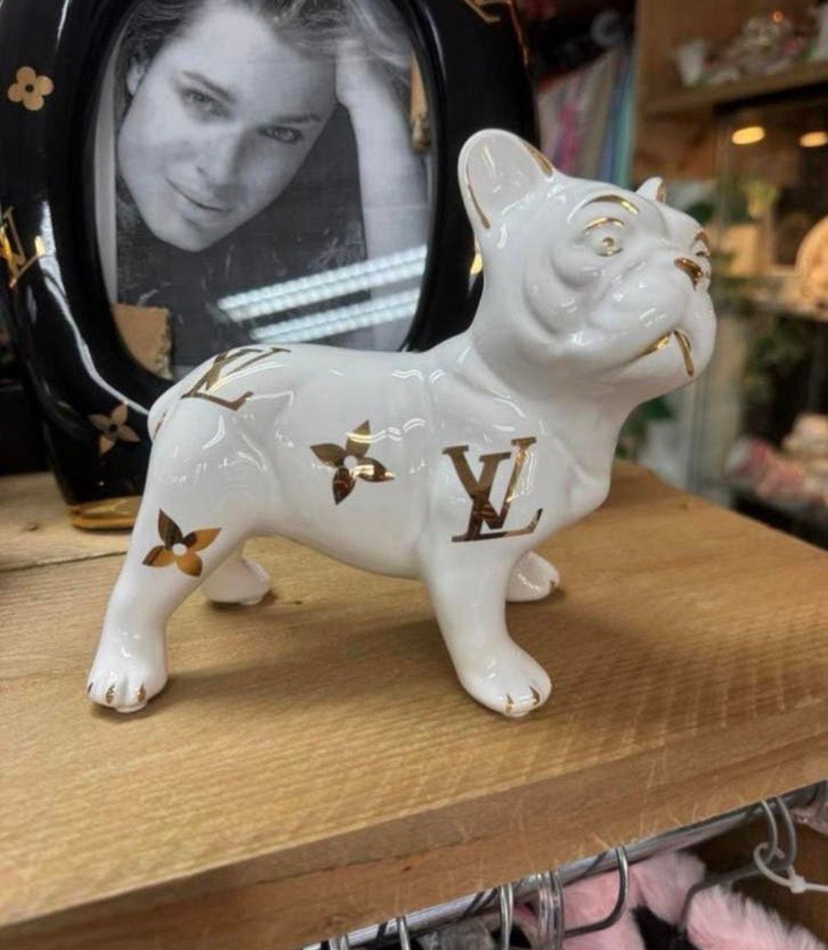 Franse bulldog porselein capodimonte Louis vuitton, Ophalen of Verzenden, Nieuw