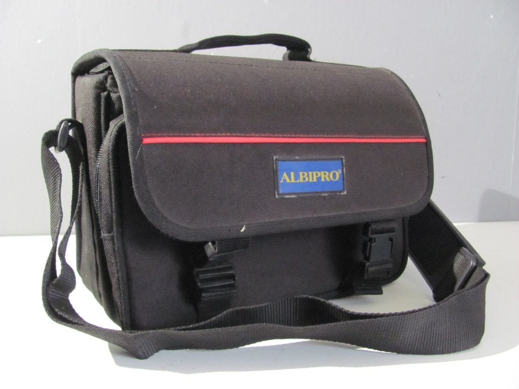 Albipro cameratas  25x9x18cm  stevig canvas, Schouderband, Albipro, Zo goed als nieuw, Schoudertas