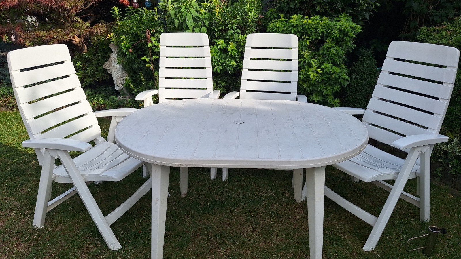 Hartman tuinset: 4 stoelen en  ovale tafel, Ophalen, Gebruikt, Kunststof