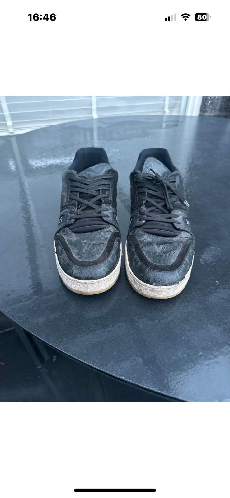 Louis Vuitton Sneakers - Maat 43.5, Ophalen of Verzenden, Gedragen, Zwart, Sneakers of Gympen
