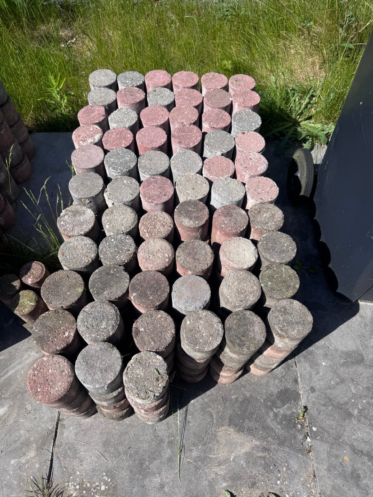 Klinker Cilinders 9cm - Gebruikt, Tuin en Terras, Tegels en Klinkers, Gebruikt, Klinkers, Beton, Ophalen