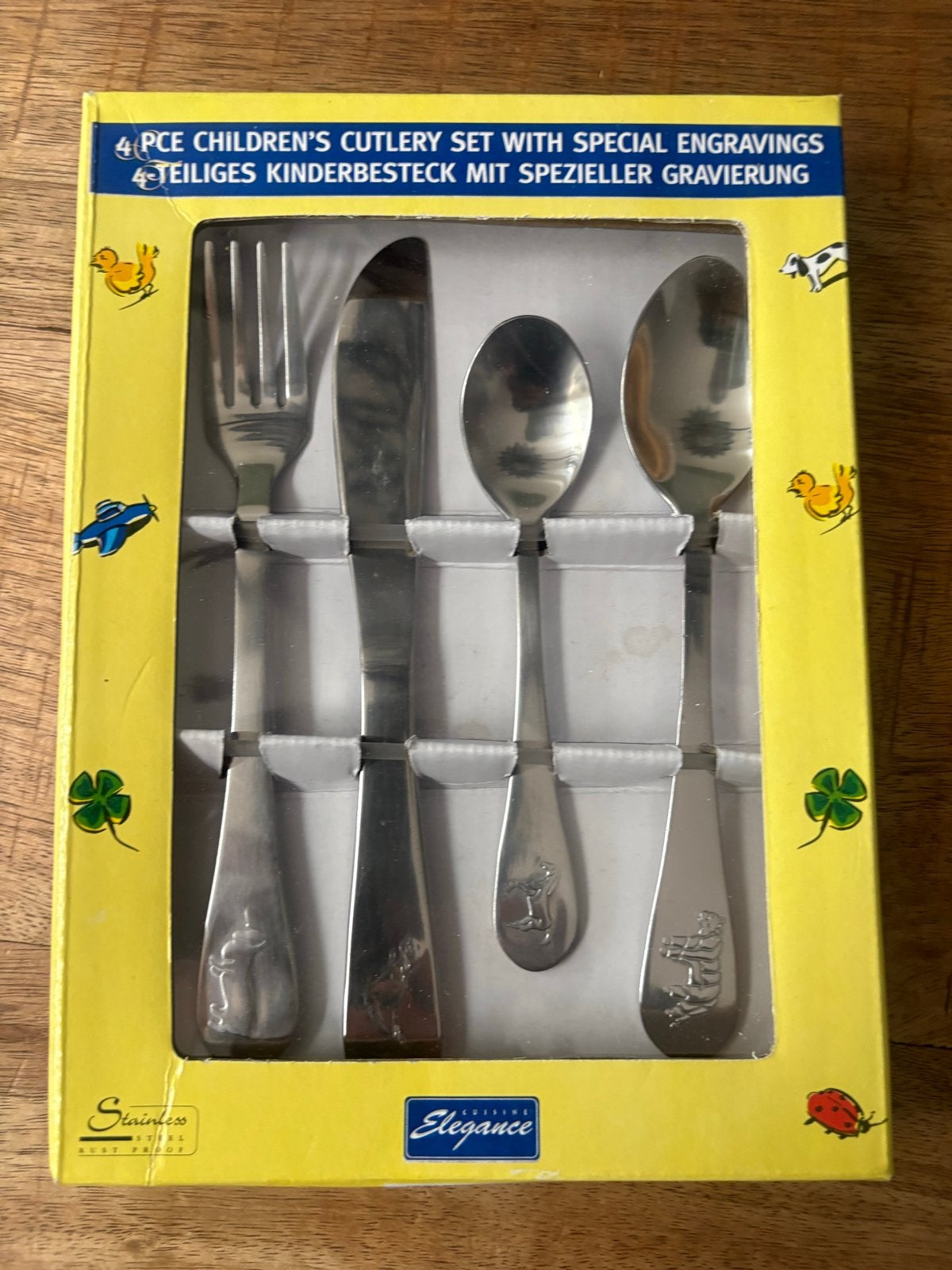 4-delig kinderbestekset met speciale gravures, Ophalen of Verzenden