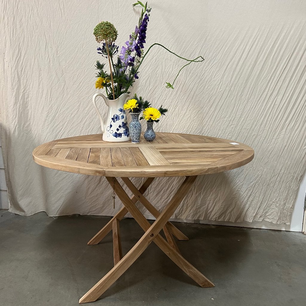 inklapbare tuintafel teak - 120 cm - Gratis bezorgd