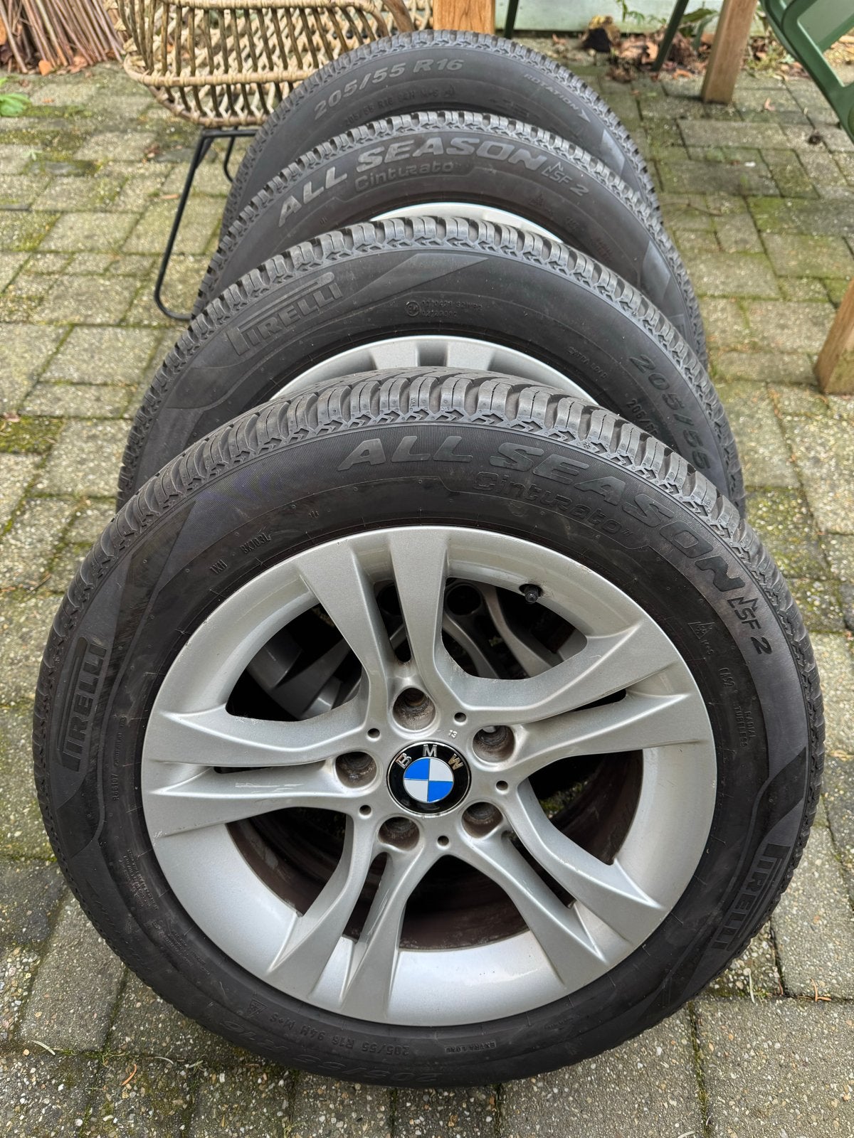 BMW 16 inch velgen met Pirelli All Season z.g.a.n., Ophalen, Gebruikt, 16 inch, Banden en Velgen