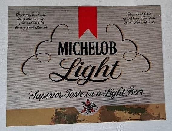 Michelob Light Sticker groot, Verzamelen, Biermerken, Ophalen of Verzenden, Gebruikt, Reclamebord, Plaat of Schild, Overige merken