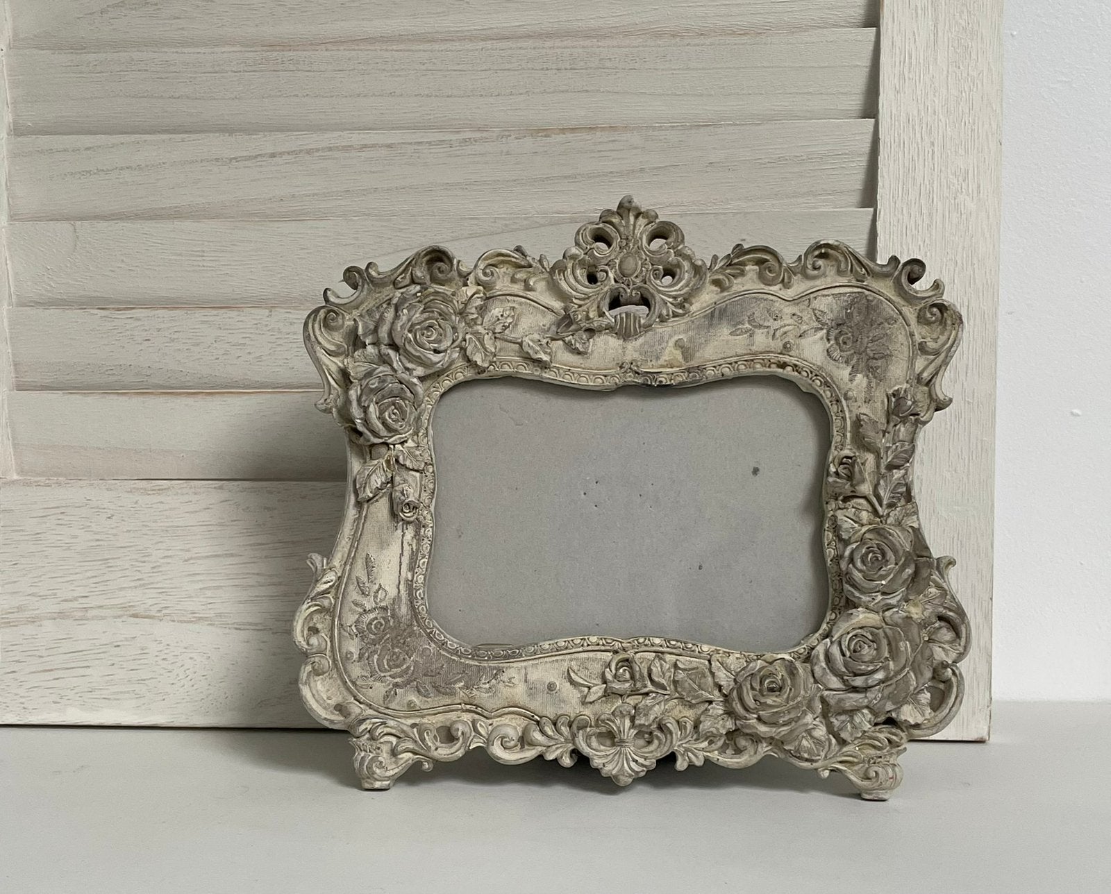 Fotolijst barok - 22 x 19 cm (buitenmaat), Overige materialen, 19 cm, Met sierrand, Beige
