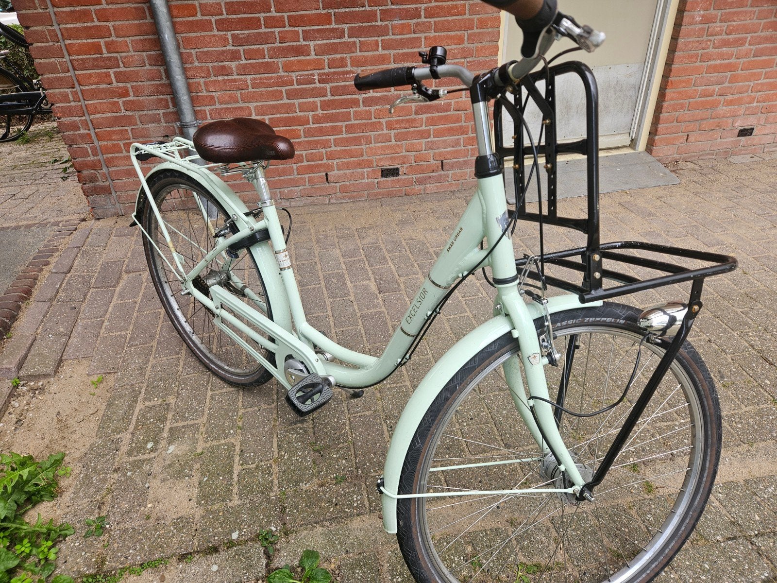 Damesfiets Excelsior met voordrager en versnellingen, Fietsen en Brommers, Gebruikt, Velgrem, (Extra) lage instap, 50 tot 53 cm
