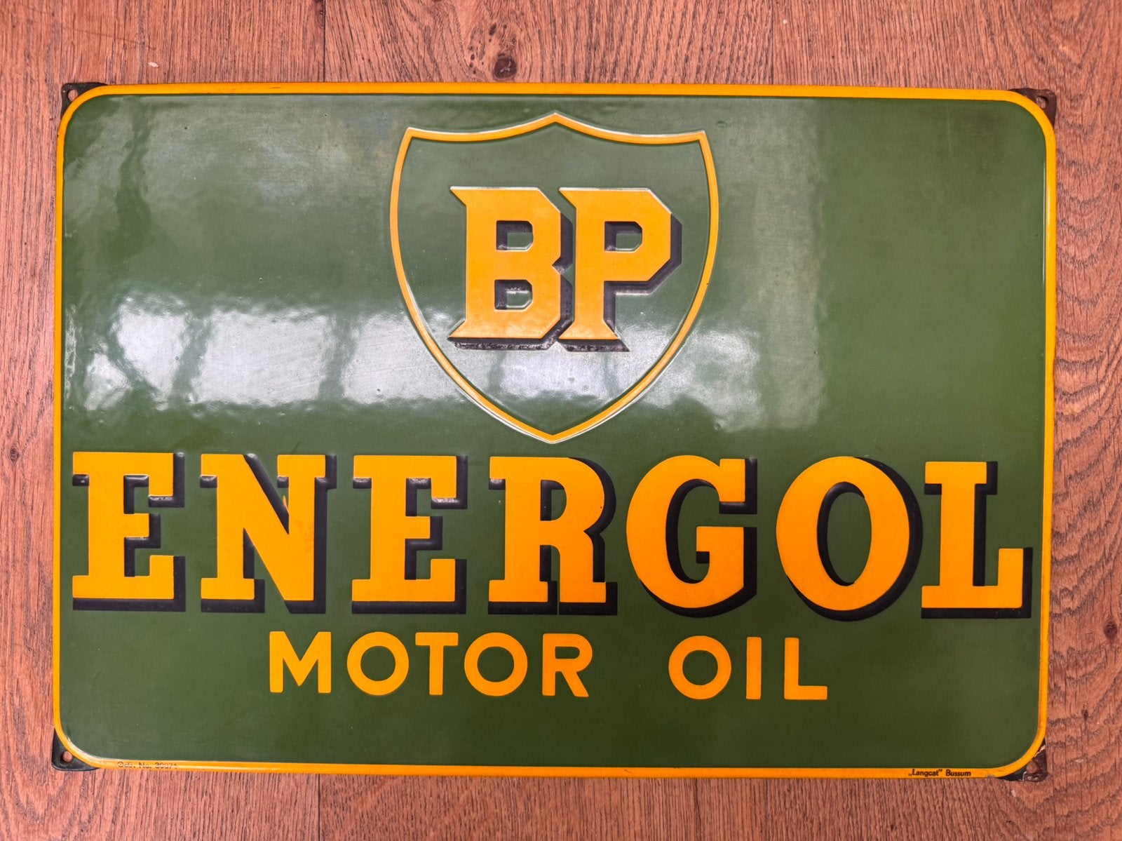 Emaille reclamebord BP Energol motor oil, Ophalen of Verzenden, Gebruikt, Reclamebord