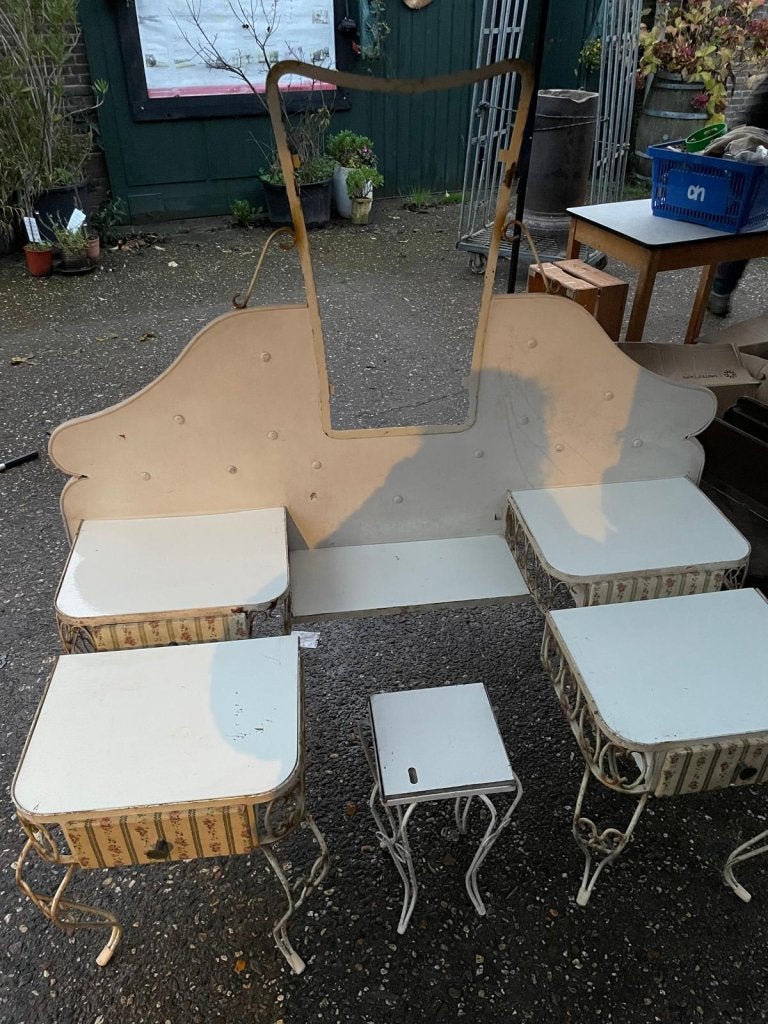vintage 70's frans  nacht kastje en toilet kastje, Niet ingevuld, Gebruikt, Metaal of Aluminium, Niet ingevuld