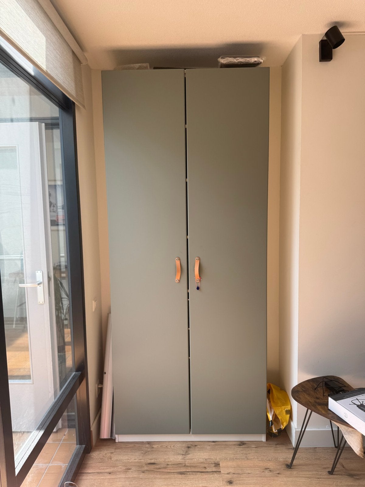 IKEA Pax Kast 100x58x236 met groene deuren en lades, Ophalen, 200 cm of meer, 50 tot 100 cm, Zo goed als nieuw