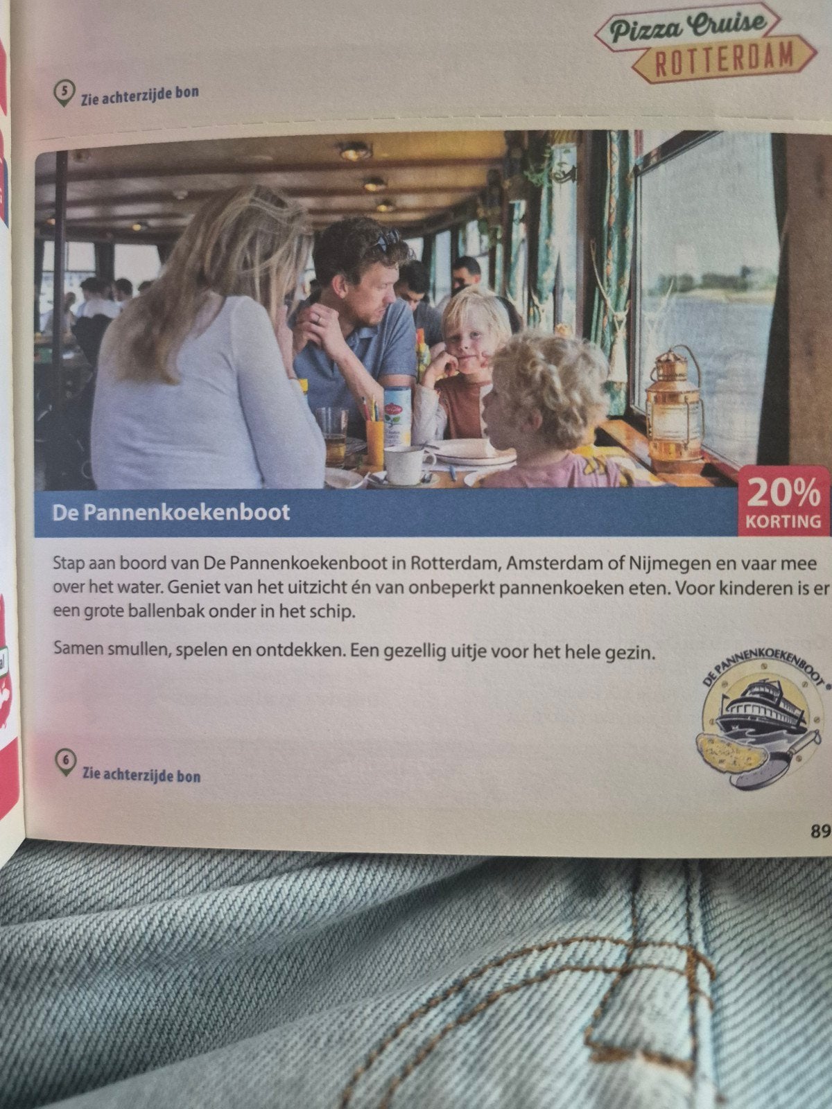 De Pannenkoekenboot 20% korting, Tickets en Kaartjes, Kortingen en Cadeaubonnen, Eén persoon, Kortingsbon