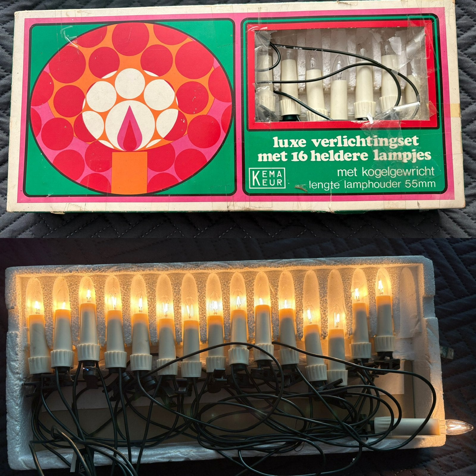 Retro kerstverlichting, Ophalen of Verzenden, Zo goed als nieuw