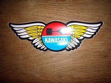Kawasaki tanksticker met logo witte vleugels 17x5cm, Ophalen of Verzenden, Zo goed als nieuw, Bedrijf of Vereniging