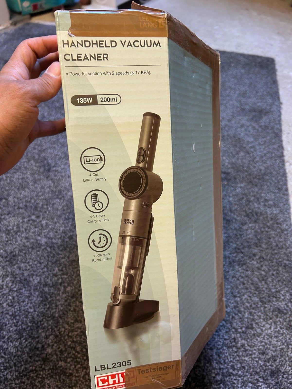LEBEN LANG Handheld Stofzuiger - Draadloos & Krachtig, Overige merken, Kruimeldief, Ophalen of Verzenden, Minder dan 1200 watt